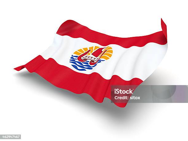 Hovering Flag Of French Polynesia Stock Photo - Download Image Now - Clipping Path, Cut Out, Flag