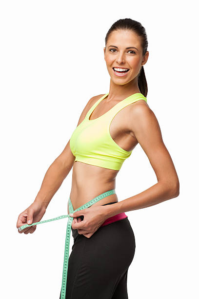 istock Happy Woman Measuring Waist - Isolated 462951817