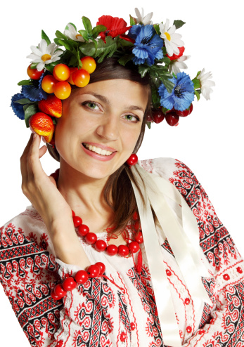 Beautiful Ukrainian embroidered shirt, and a wreath