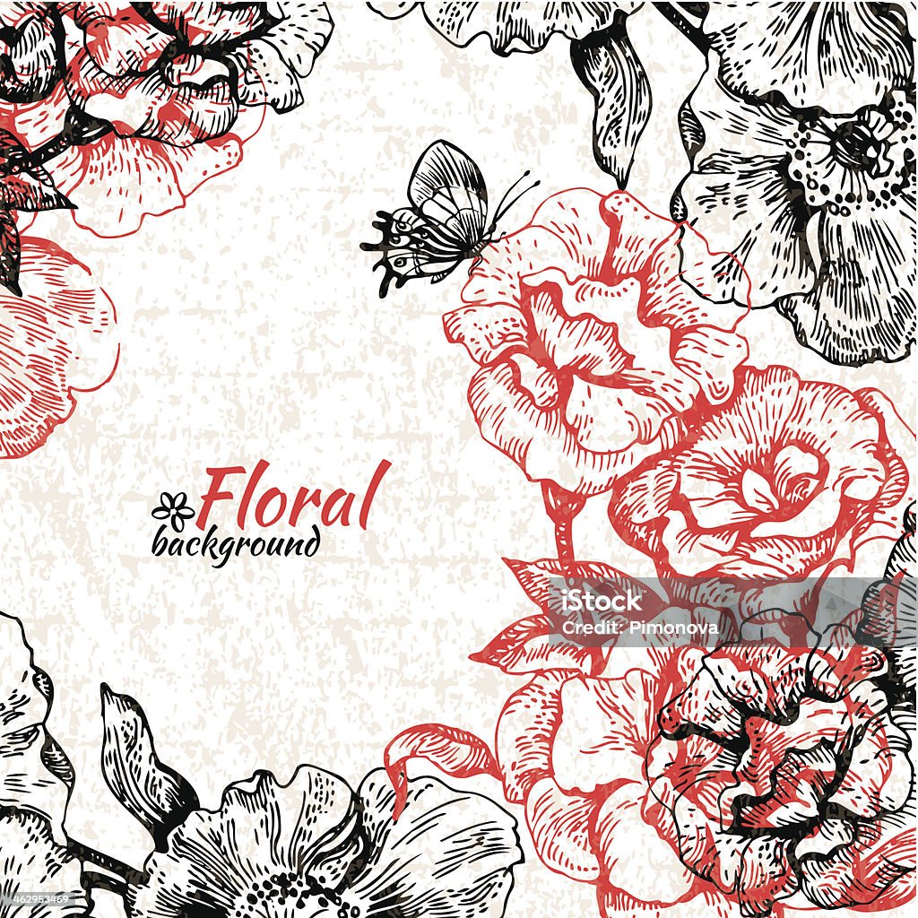 Fundo floral Vintage - Royalty-free Antigo arte vetorial