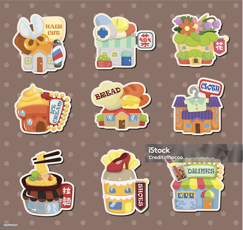 Sticker. Shop Background Shop Stickers Stock Illustration - Download Image Now - Apartment ...