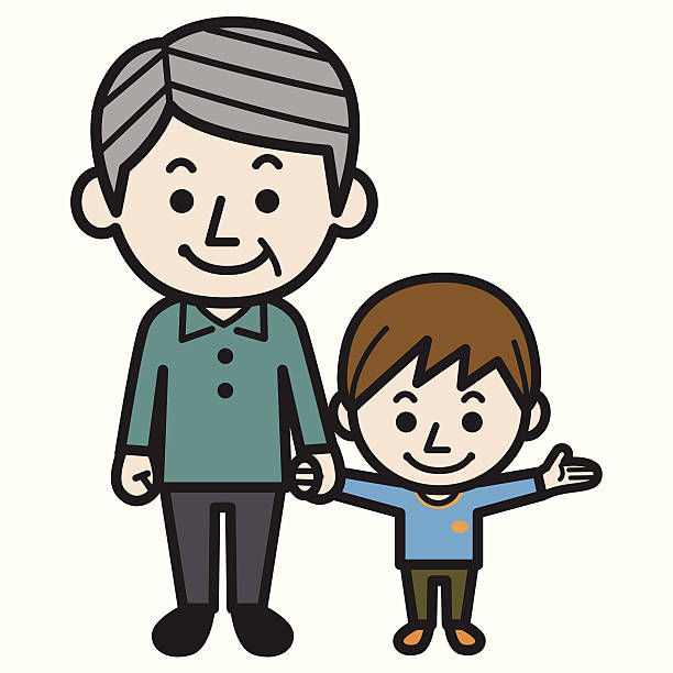 ilustrações de stock, clip art, desenhos animados e ícones de avô e neto - grandparent grandfather humor grandchild