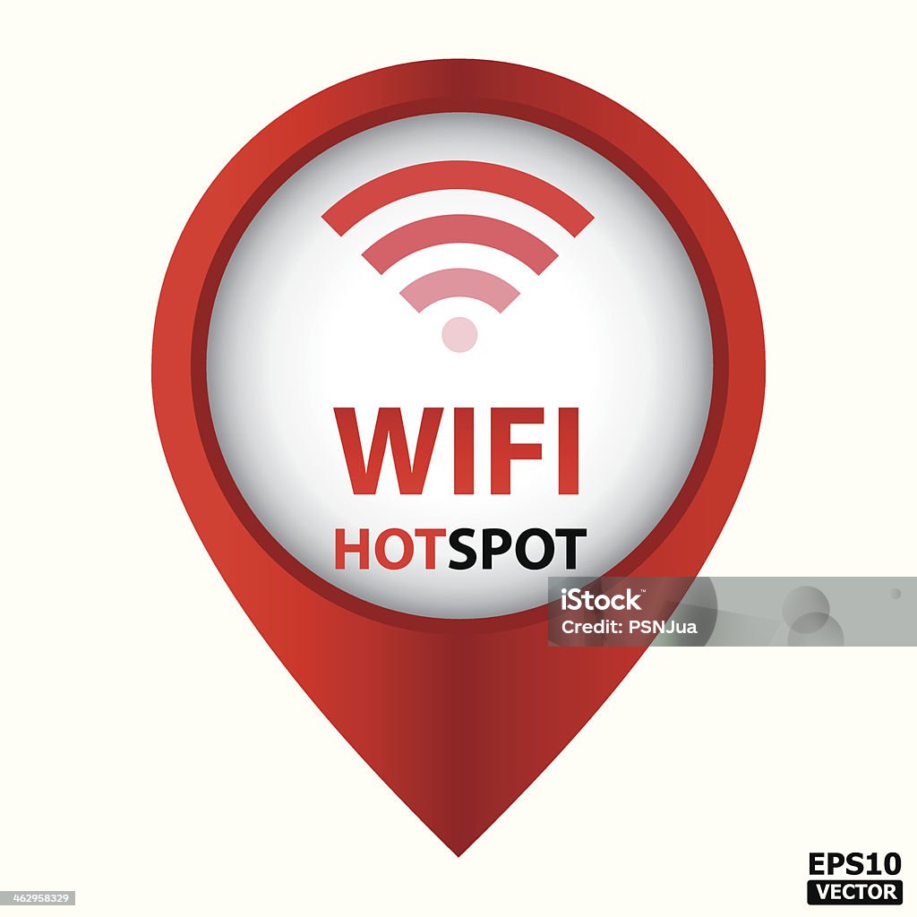 Red sign for Wifi hotspot on white background Red wifi hotspot signs, symbols or icons for business or commercial use. Wireless Technology stock vector