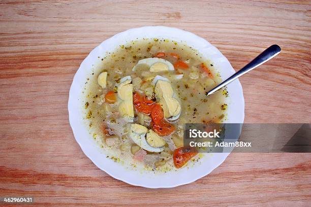 White Borscht Soup Stock Photo - Download Image Now - Bacon, Beige, Boiled