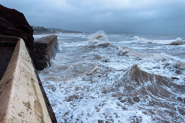 istock Choppy seas and breakwater at Dawlish Devon during a storm 462961483