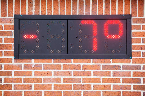 istock Digital LED Bank Thermometer Displaying Negative Temperature 462967569
