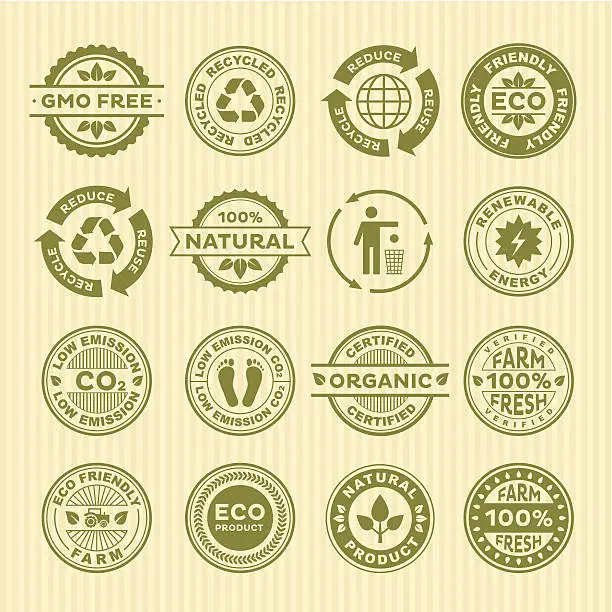 Vector illustration of Eco stamps