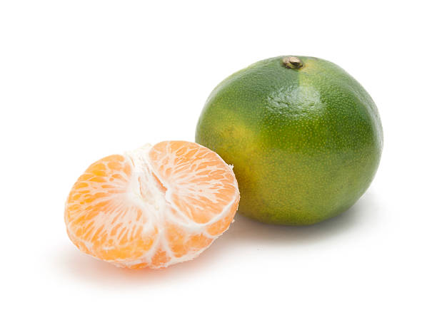 Tangerines and Peeled fruit stock photo