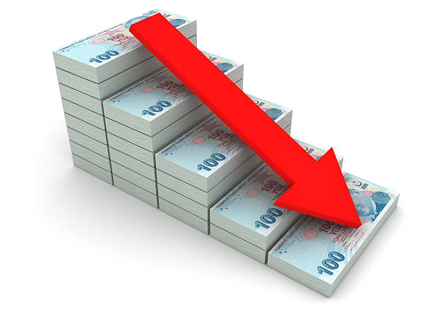 istock Decreasing value of Turkish Lira. 462970773