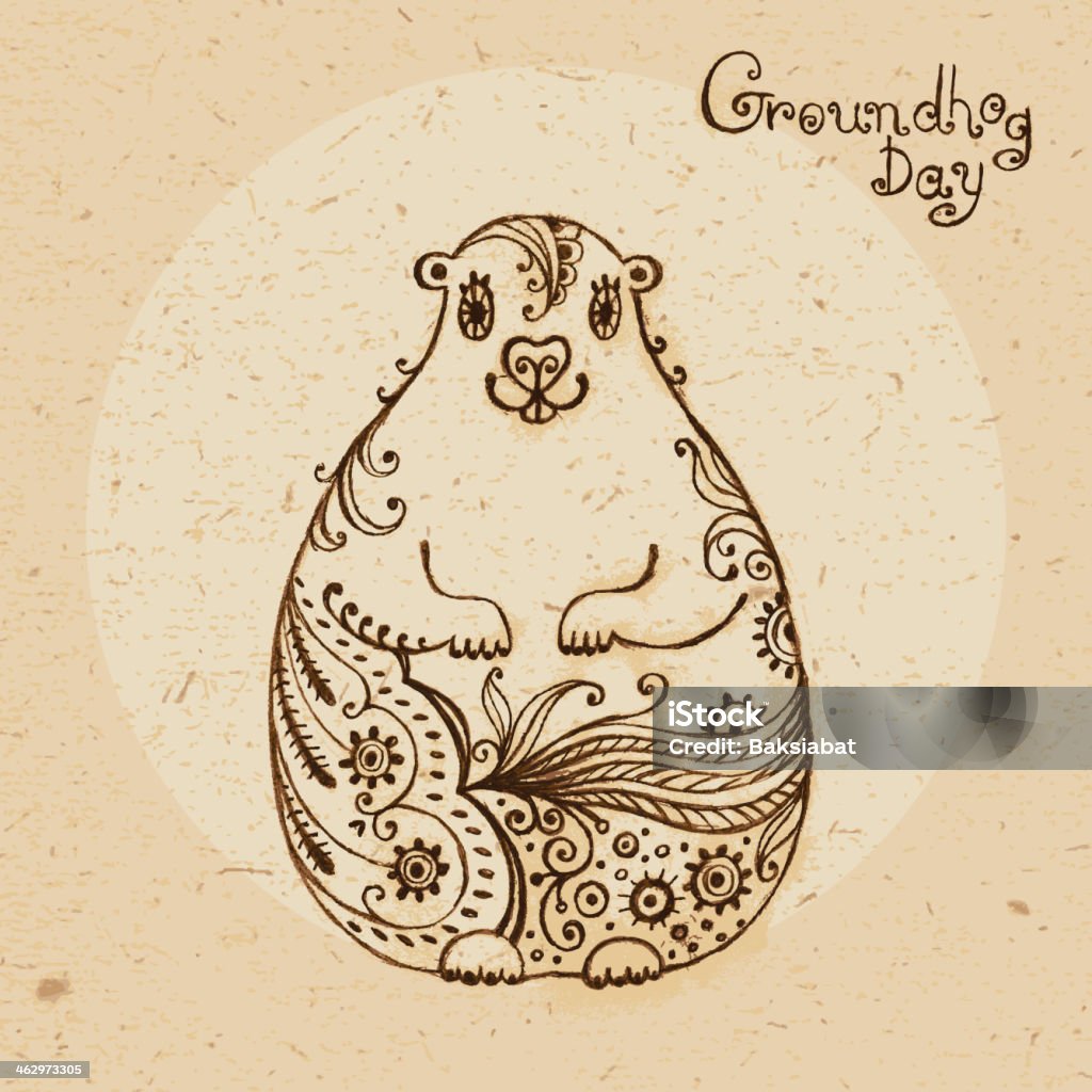 Groundhog Day. Vintage hand drawn card. Groundhog Day. Vintage hand drawn card. Vector illustration. Animal stock vector