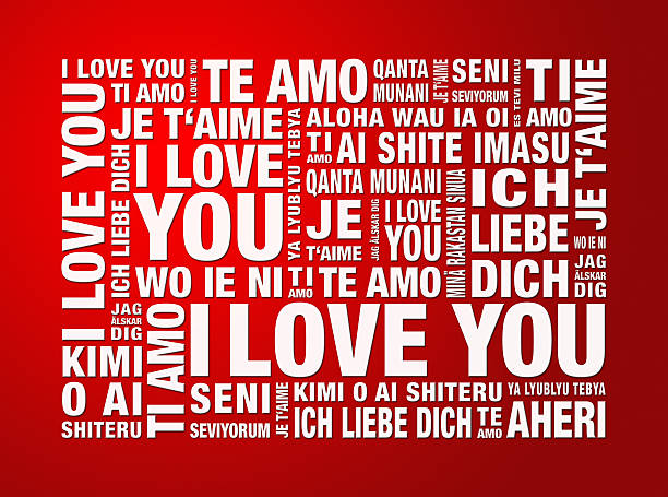 Love card in many languages - valentines day