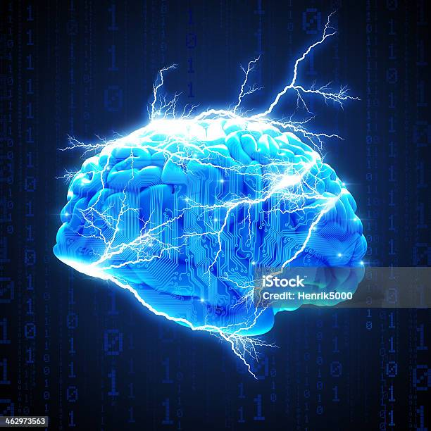 뇌 회로수 및 전기 뇌에 대한 스톡 사진 및 기타 이미지 - 뇌, 번개, 3차원 형태