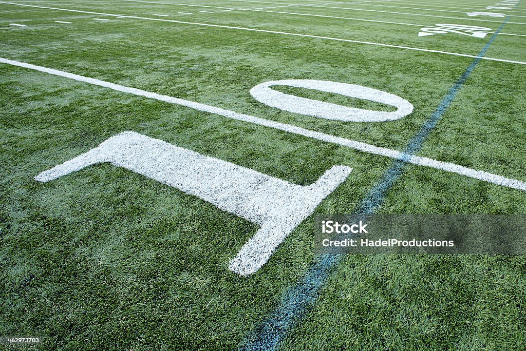 Football Field Yard-Linien Nahaufnahme - Lizenzfrei Amerikanischer Football Stock-Foto