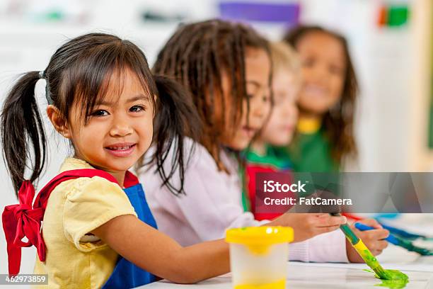 Kids Painting For Fun Stock Photo - Download Image Now - 2-3 Years, 4-5 Years, 6-7 Years