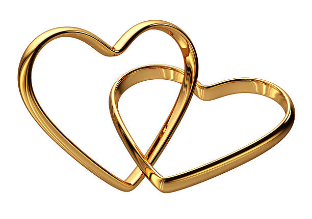 istock Golden Heart Shaped Rings 462974613