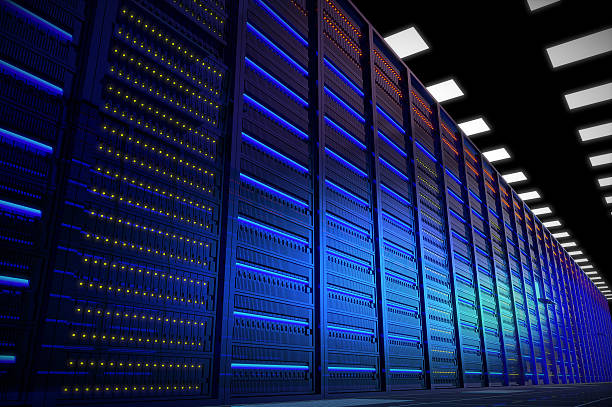 hi-tech computer di rete - it support network server technology security system foto e immagini stock
