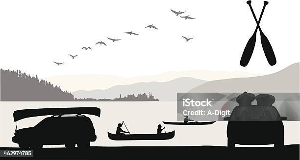 Paddle Sports Stock Illustration - Download Image Now - Canoe, In Silhouette, Black Color