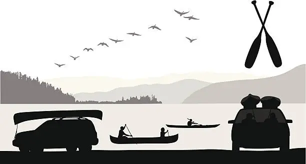 Vector illustration of Paddle Sports