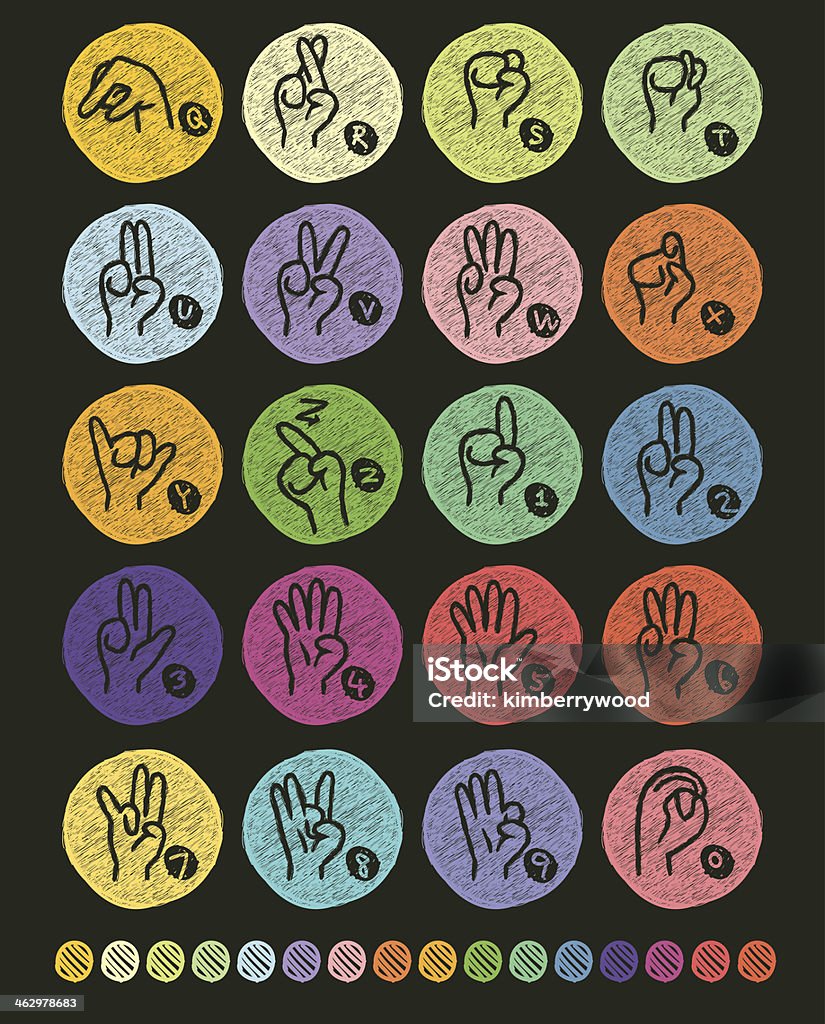 Hand Sign Vector File of Doodle Hand Signs Icon Deafness stock vector