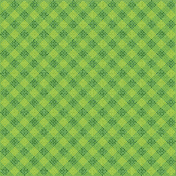 illustrazioni stock, clip art, cartoni animati e icone di tendenza di vettore verde tessuto scozzese - gingham pattern