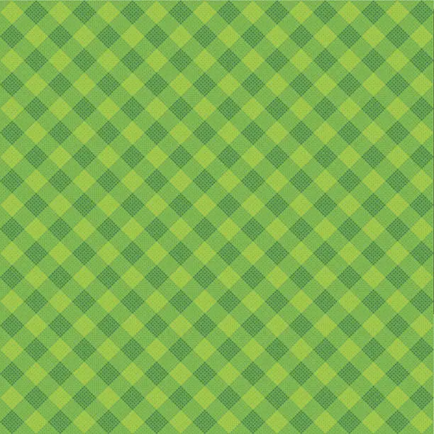 Vector illustration of Vector Green Plaid Fabric background textured