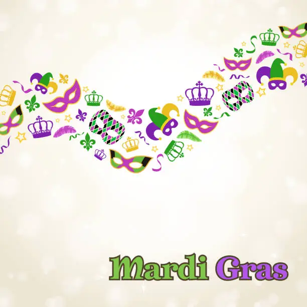 Vector illustration of Mardi Gras Elements