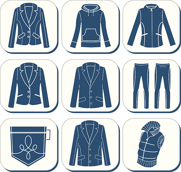 clothes icons II vector art illustration