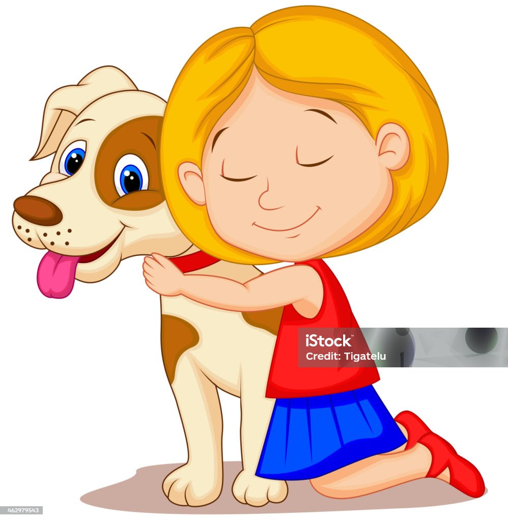 Ilustración de Adorable Niña Abrazándose Mascota De Dibujos Animados De  Perro Con La Pasión y más Vectores Libres de Derechos de Perro - iStock