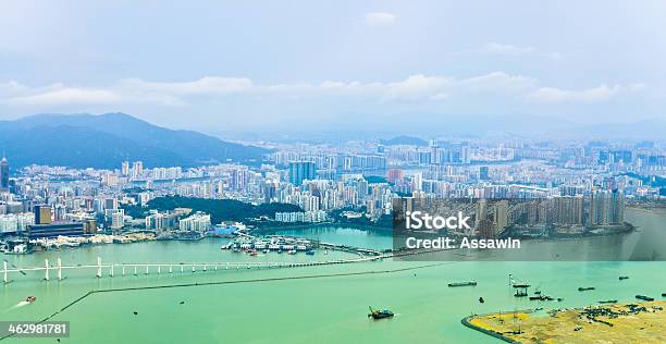 Vista Aérea De Macau En El Sol De La Mañana Foto de stock y más banco de imágenes de Aire libre - Aire libre, Amarillo - Color, Arquitectura