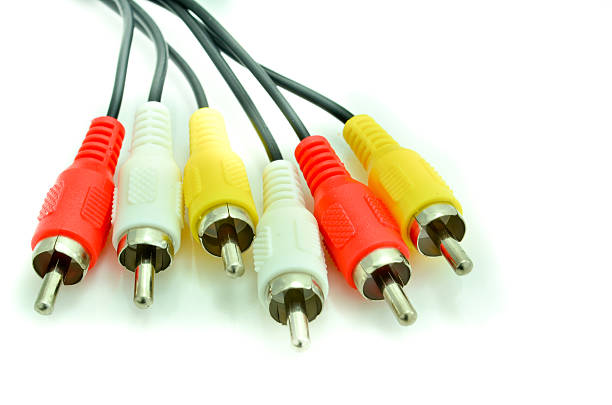 istock Close-up view of audio and video cables. Isolated on white 462984655
