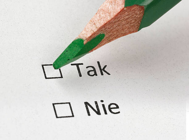 istock green pencil marking Yes in Polish 462990771