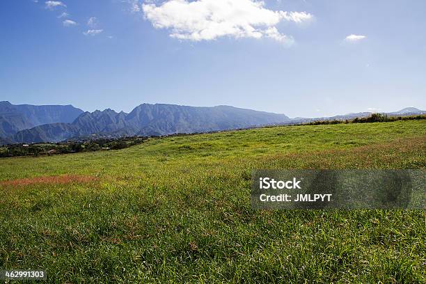 Landscape Mountain Reunion Island Sky Blue Cloud Stock Photo - Download Image Now