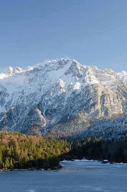 Frozen Lake Lautersee near Mittenwald