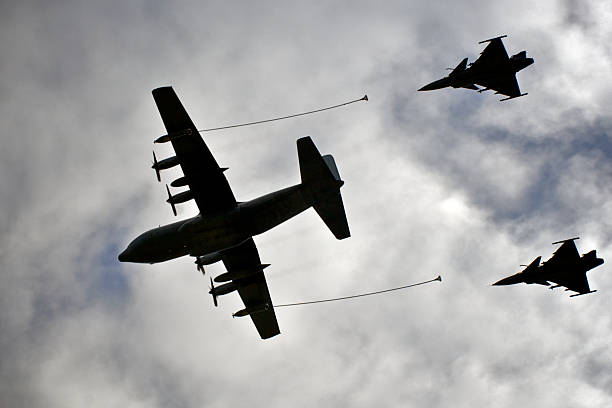 Aerial refueling C-130 Hercules Gripen
