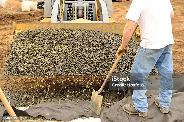 Retain Wall Stock Photo - Download Image Now - Gravel, Retaining Wall, Backhoe