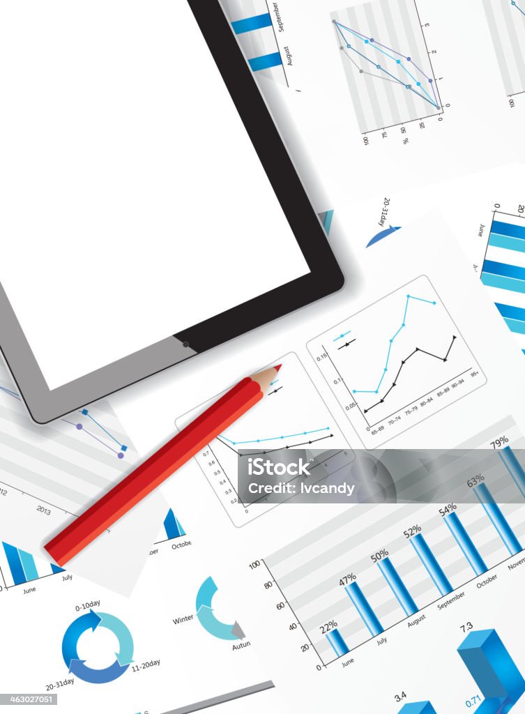 Statistics Chart Stock Illustration - Download Image Now - Blank, Blue ...