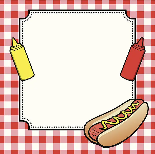 Vector illustration of Hot Dog Cookout Invite