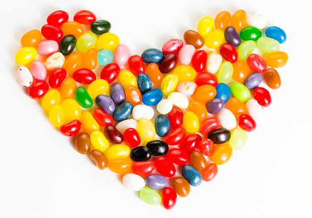 istock Colorful jelly beans in heart shape 463042139