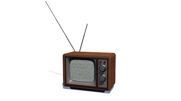 tv retrò - television the media old information medium foto e immagini stock