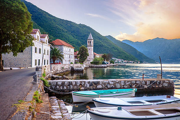 istock Old boats in sunset light 463042457