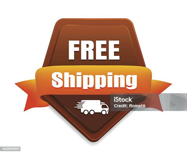 Free Shipping Badge Stock Illustration - Download Image Now - Badge, Brown, Commercial Land Vehicle