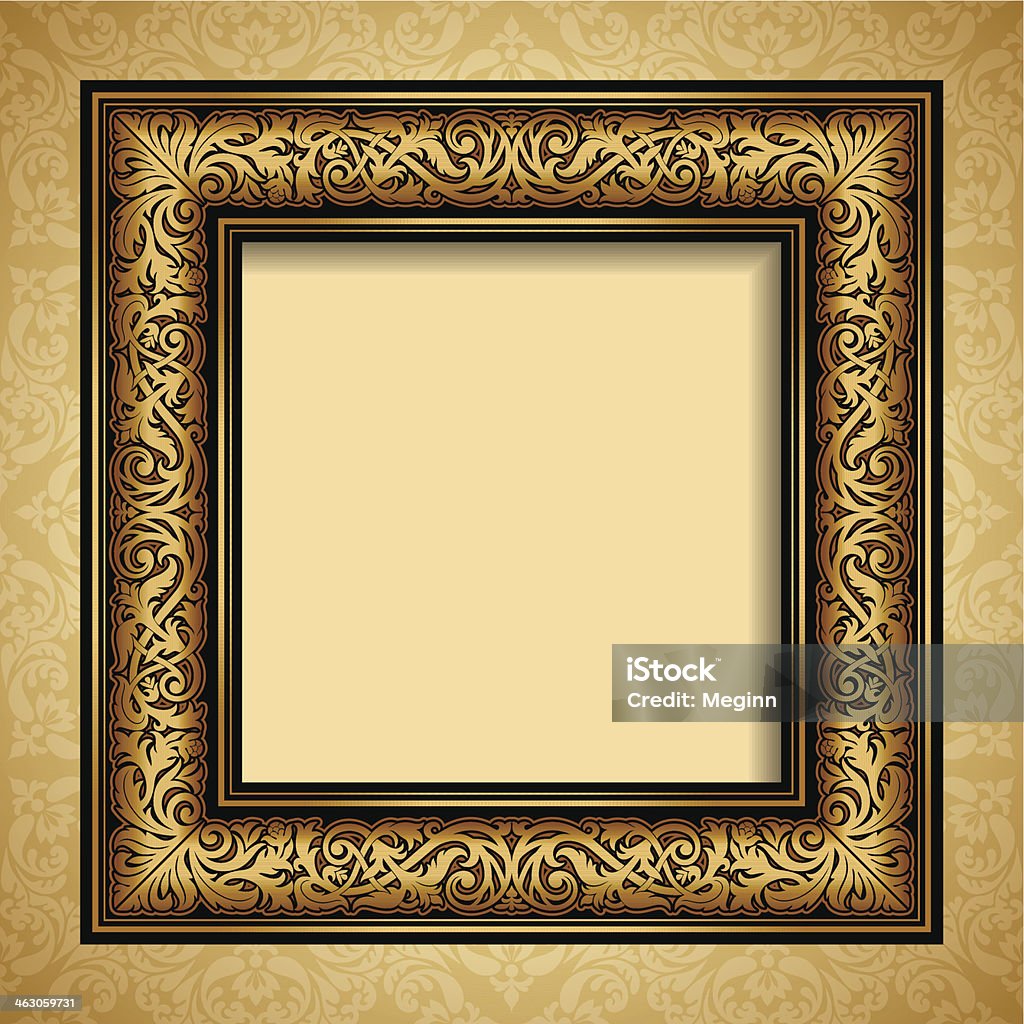 Vintage style gold frame, baroque, victorian ornament Vintage gold frame, antique background, baroque, victorian ornament, beautiful old paper, card, ornate cover page, label, floral luxury ornamental pattern template for design Abstract stock vector