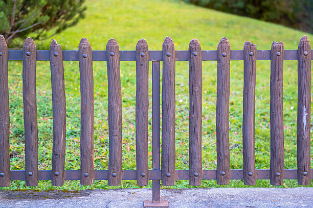 istock Vintage stained wooden fence 463069519