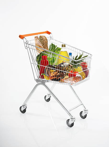 istock shopping cart with food 463073527