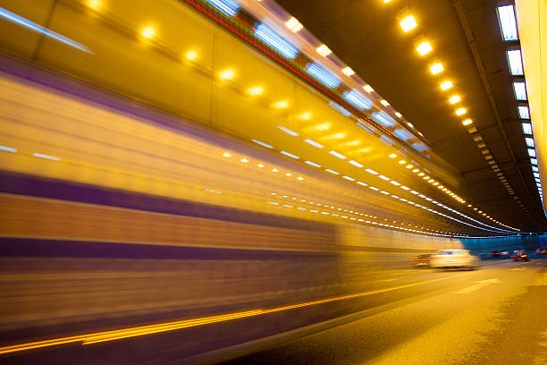 istock Abstract car in the tunnel trajectory 463077245
