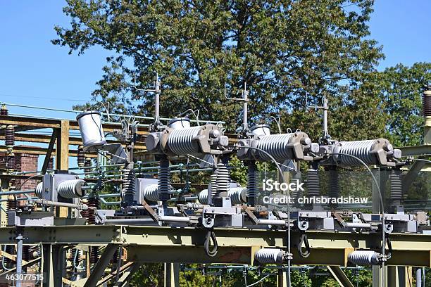 Substation 6 Stock Photo - Download Image Now - Amperage, Breaking, Built Structure