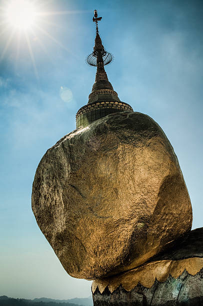 Kyaitiyo  Pagoda - Golden Rock stock photo