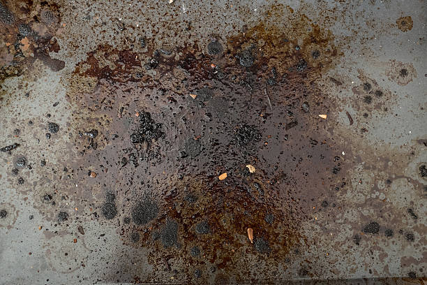 Detail of dirty kitchen oven stock photo