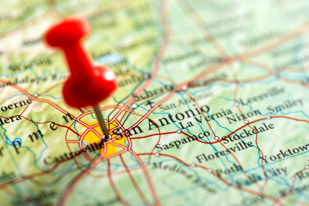 istock San Antonio Marked on Map with red Pushpin 463081391