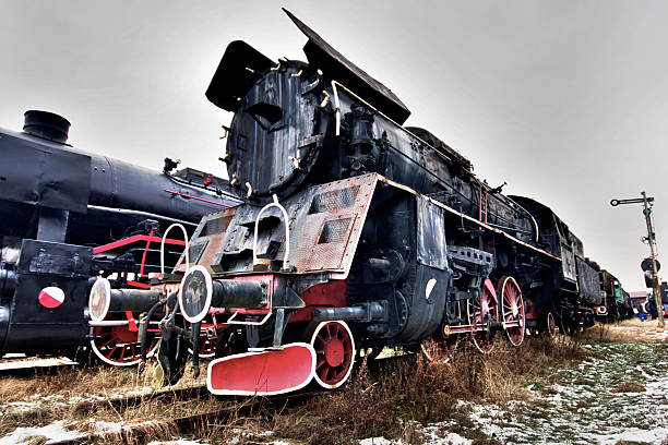 istock Steam locomotive in rail yard 463081611